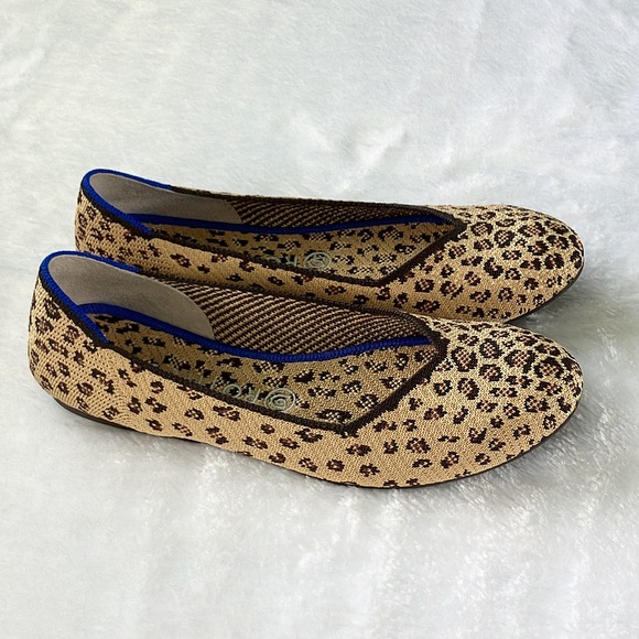 Like New Rothy’s The Flat Round Toe Retired Print Leopard Print Ballet Flats 9.5 - Picture 2 of 12